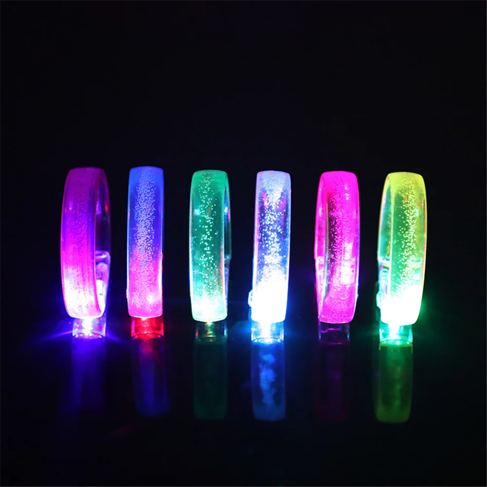 

Random 1pc LED Light-emitting Bracelet Acrylic Flat Broadband Bubble Bracelet Bar Concert Cheer Wristband Glow Party Supplies