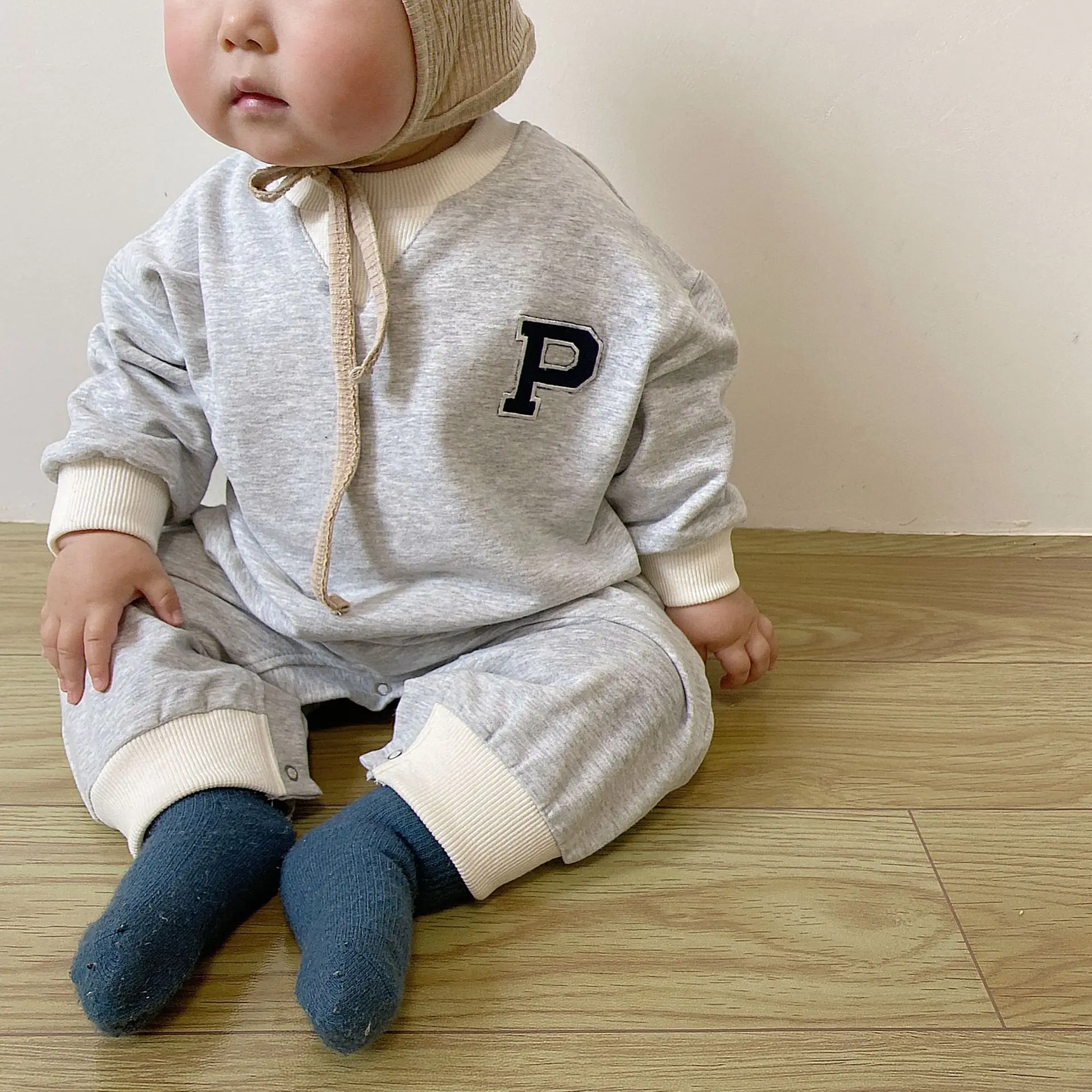 

BOBOTCNUNU 2022 New Fashion Long Sleeve Boys Girls Romper P Embroidery Cotton Palysuit Spring Autumn Clothes