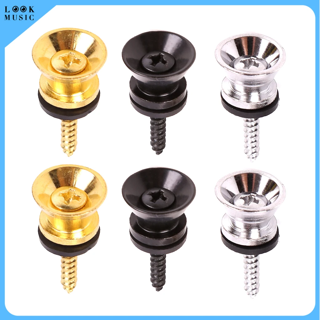 

2pcs Guitar Pegs for Acoustic Electric Bass Ukulele Guitar Strap Buckle Button Lock Pins Metal End Locking Parts Accessories