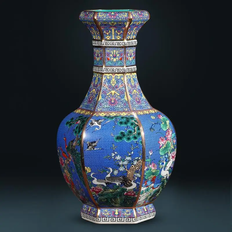 

Цзиндэчжэнь керамическая имитация Qianlong Золотая ваза декоративные изделия китайская гостиная домашний офисный магазин украшения ручной работы искусство