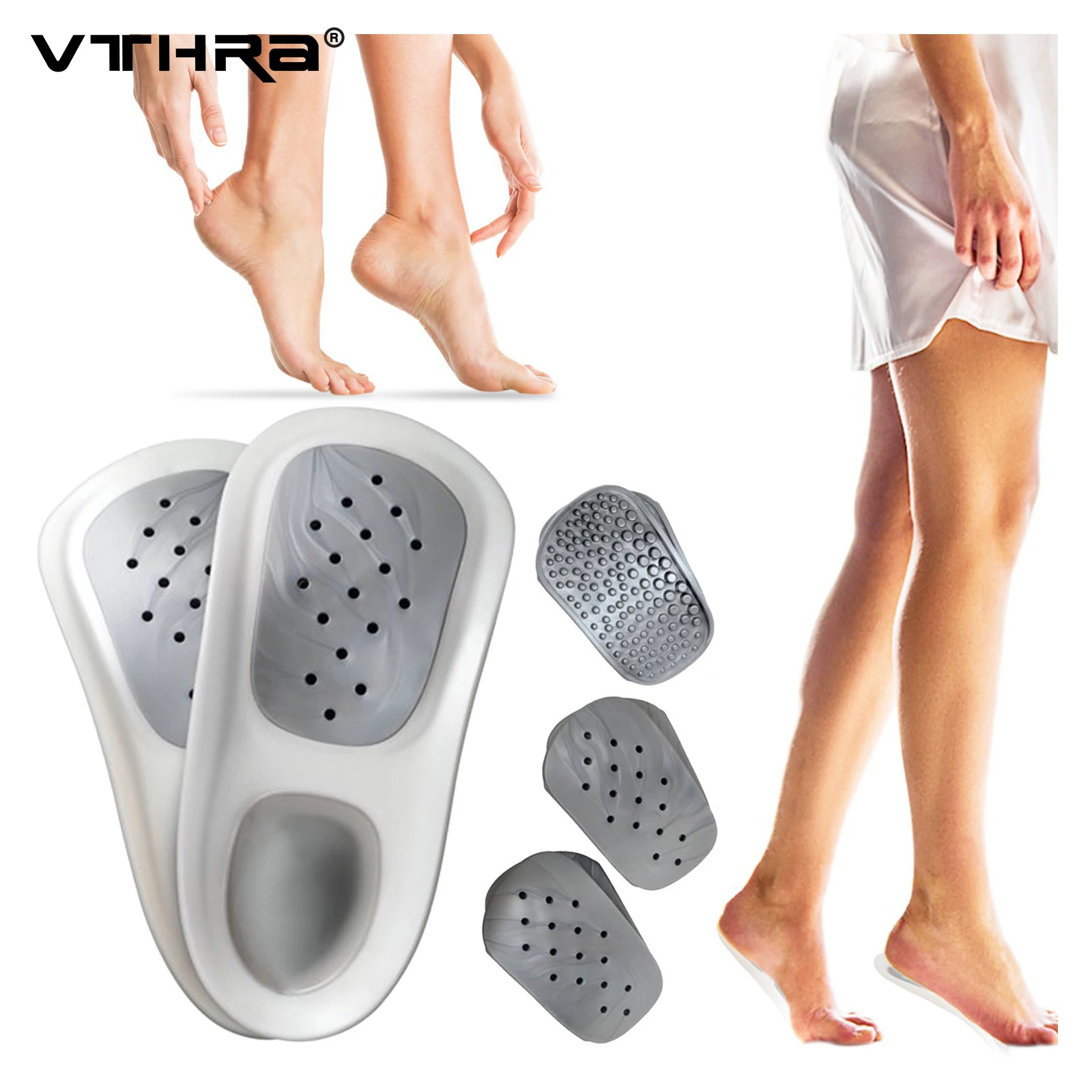 

VTHRA Latest Insert Flat Foot Orthotics Orthopedic Insoles for Flat Foot Arch Support Orthopedic Cushions Massage Orthotics New
