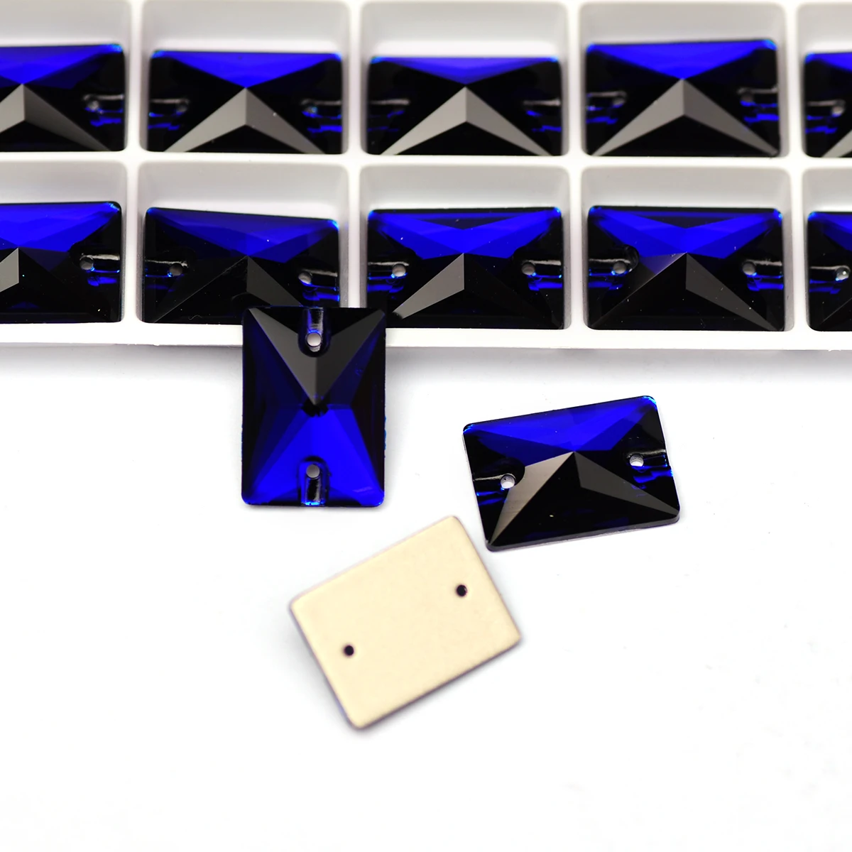 

Cobalt Shiny Rectangle Glass Strass Flatback Crystal Sew On Rhinestones Crafts Glitter 3D Sewing Accessories Design Decorations