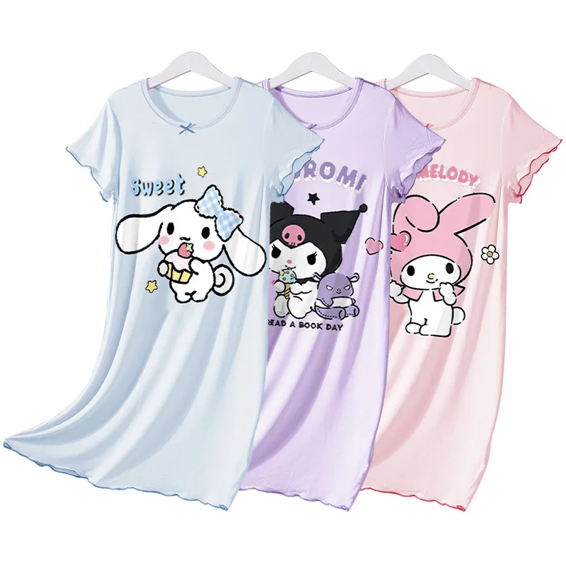 

Пижама Sanrio Kuromi Cinnamoroll My Melody детская с героями мультфильмов, домашняя пижама для родителей и детей, удобная дышащая свободная облегающая одежда