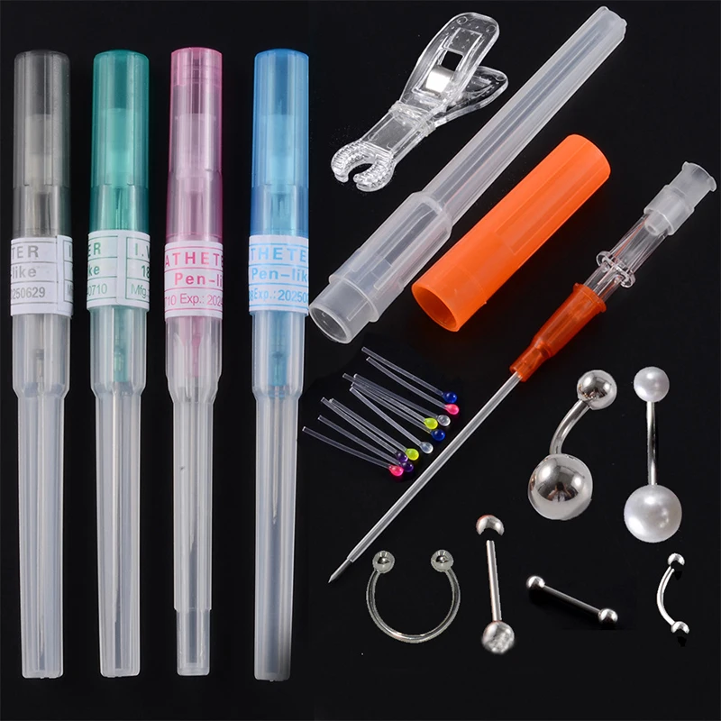 

1Set Surgical Steel Sterilised Piercing Needles IV Catheter Needles With Piercing Body Jewelry Kit Tattoo Tool Piercing Supplies