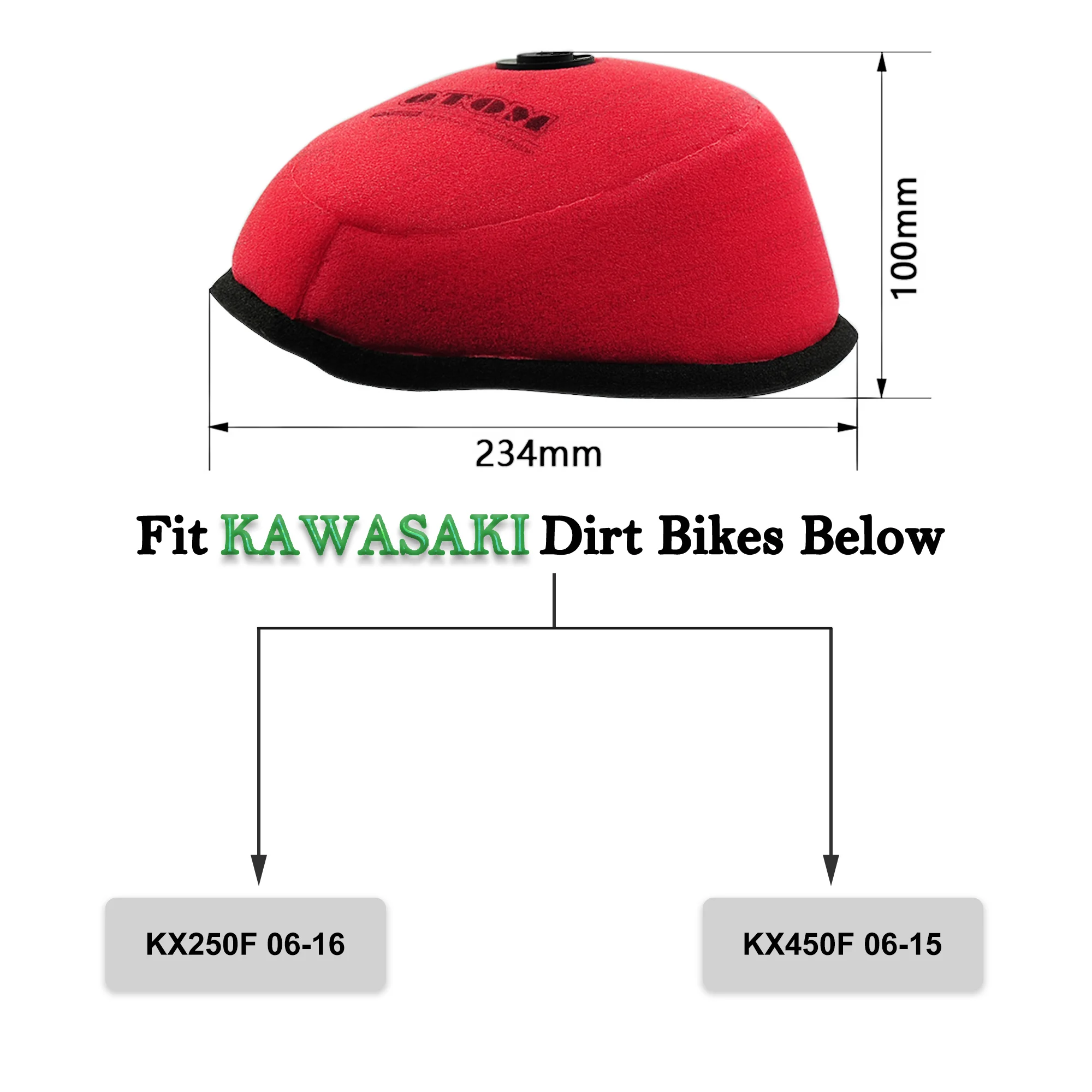 JY гоночный мотокросс эндуро двойной воздушный фильтр из полиэстера для Kawasaki KX250F