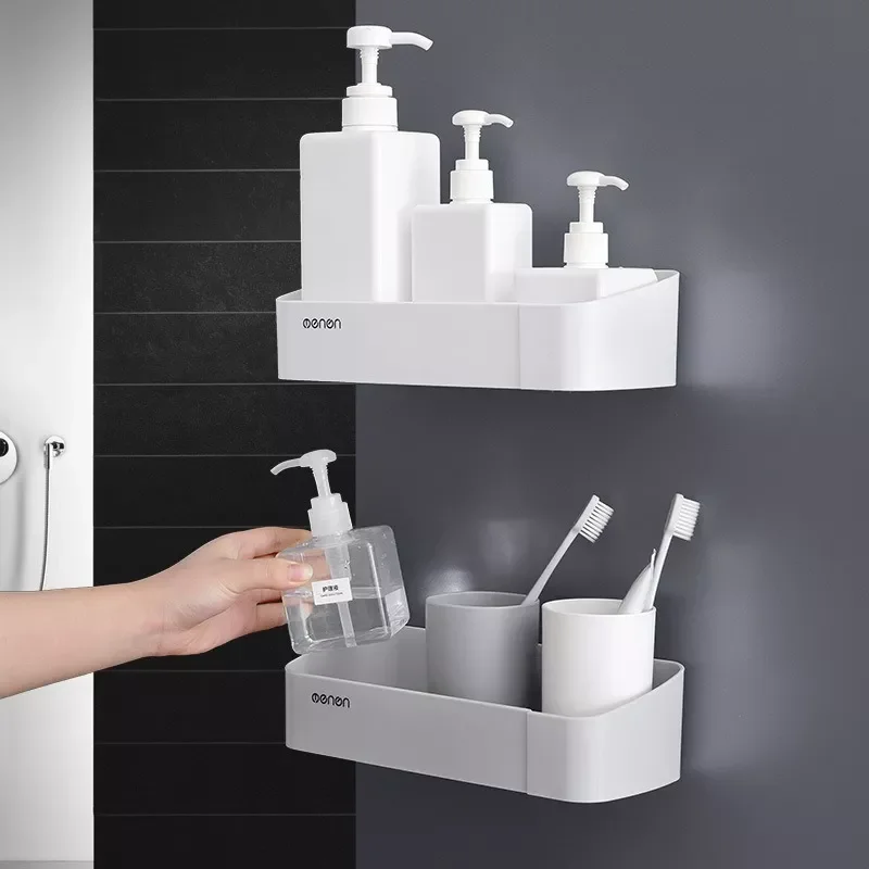 

2022 Wall-Mounted Triangular Storage Rack Toilet Double Detachable Storage Shelves Strong Load-Bearing Household Bathroom Access
