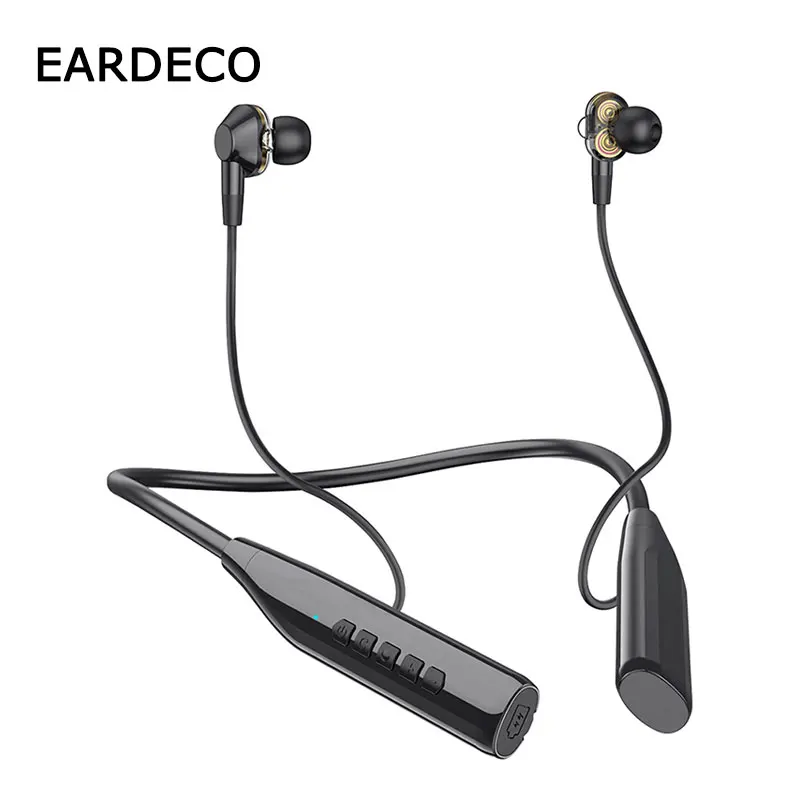 

EARDECO ENC Noise Reduction Bluetooth Stereo Headphones Wireless Neckband Earphones Stereo 5.2 Neck Hifi Deep Bass 4 Speakers