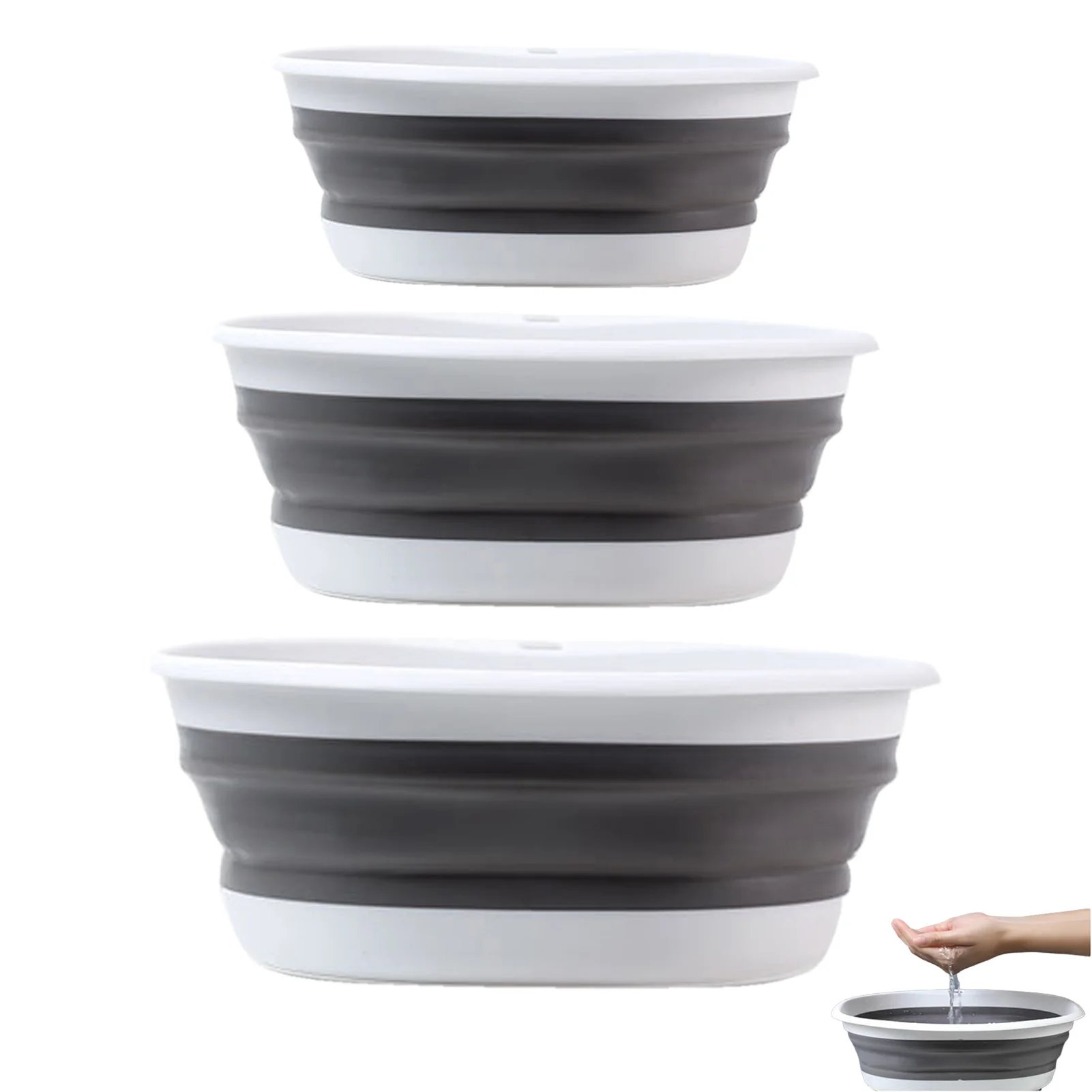 

Multi-purpose Portable Basins Collapsible Wash Basin Hanging Travel Hiking Camping Picnic Cleaning Tool Saving Space