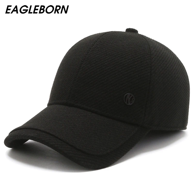 

Шапка EAGLEBORN Мужская зимняя, бейсболка с надписью K, Повседневная модная однотонная плотная бархатная в полоску, шапка для папы