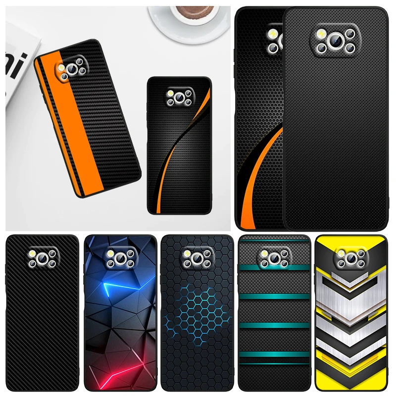 

Car Carbon fibre For Xiaomi Civi Mi Poco X4 X3 NFC F3 GT M4 M3 M2 X2 F2 Pro C3 4G 5G Black Phone Case Cover Capa