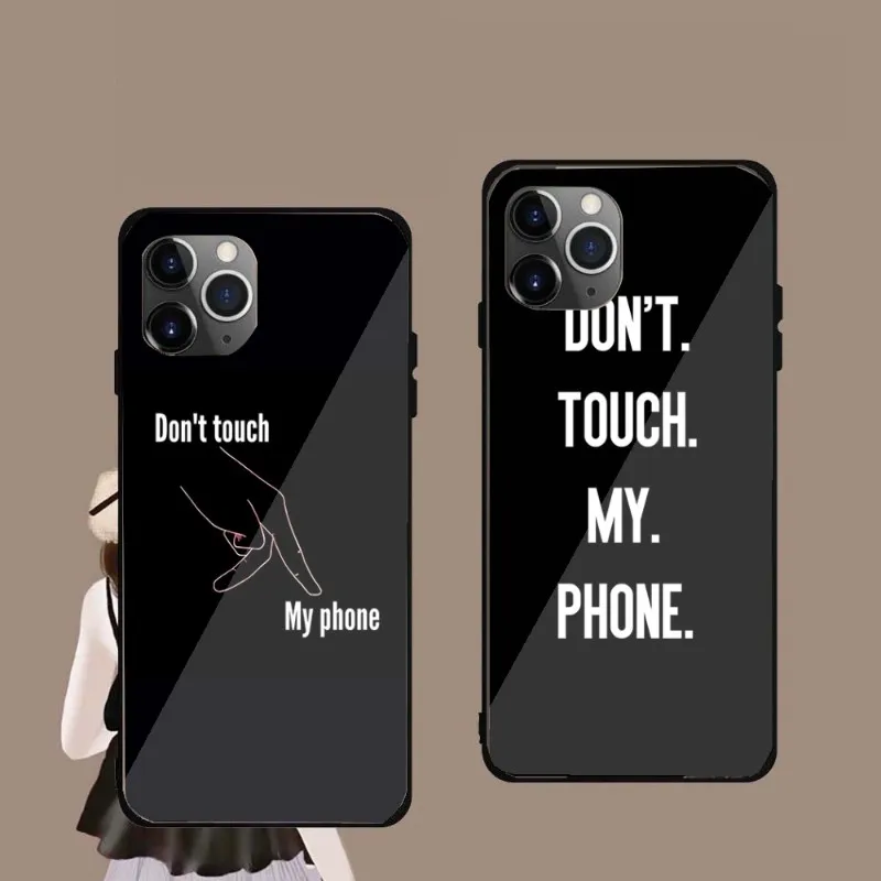 

Забавный чехол для телефона для IPhone 14, 13, 12, 11, XS, X, 8, 7, 6 Plus, Mini Pro Max, SE 2022, черный стеклянный чехол для телефона из поликарбоната и ТПУ