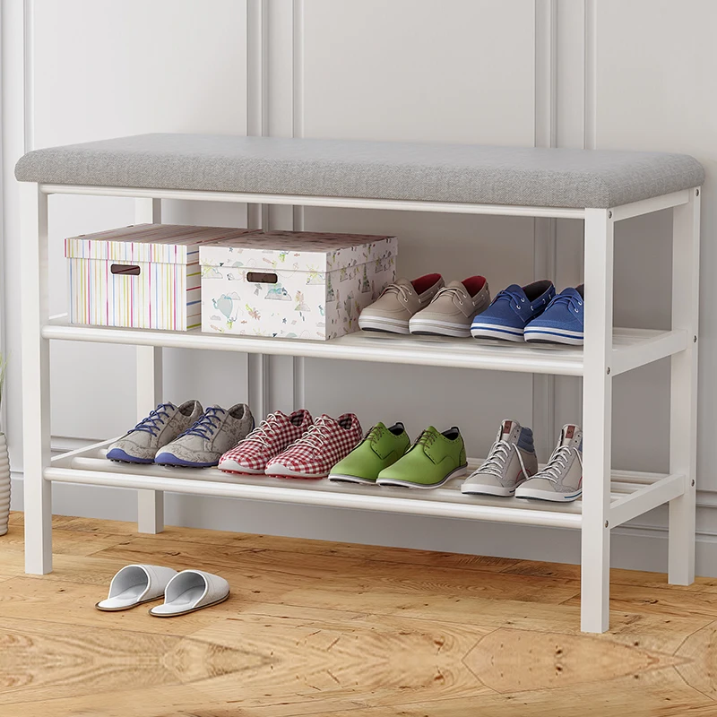 

Nordic Minimalist Metal Shoe Rack Home Entry Porch Shoes Stand Shoe Racks with Bench for Home Storage Cabinets Funiture