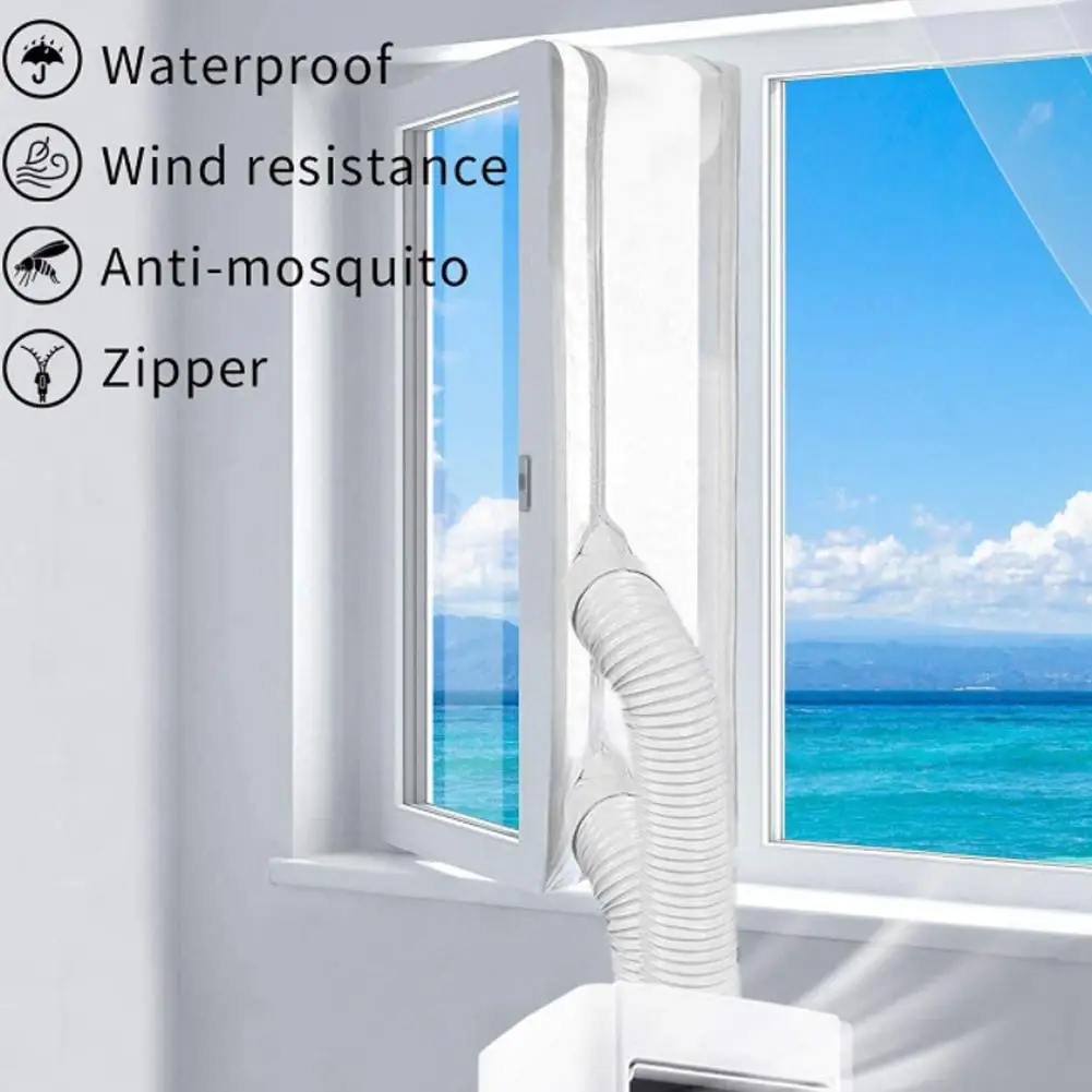 

AirLock Window Seal for Portable Air Conditioner,400 Cm Flexible Cloth Sealing Plate Window Seal with With Zip and Adhesive T8V9