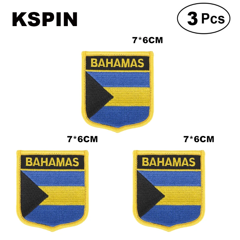 

Bahamas Shiled Shape flag patches national flag patches for Cothing DIY Decoration