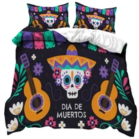 Day Of The Dead Sugar Skull Art Vintage Mexican Carnival Memorial Pattern Duvet Cover By Ho Me Lili For Bedding Decor