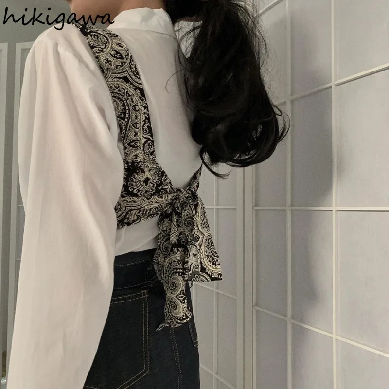 Женский комплект из 2 предметов блузка с длинным рукавом и винтажная Туника без