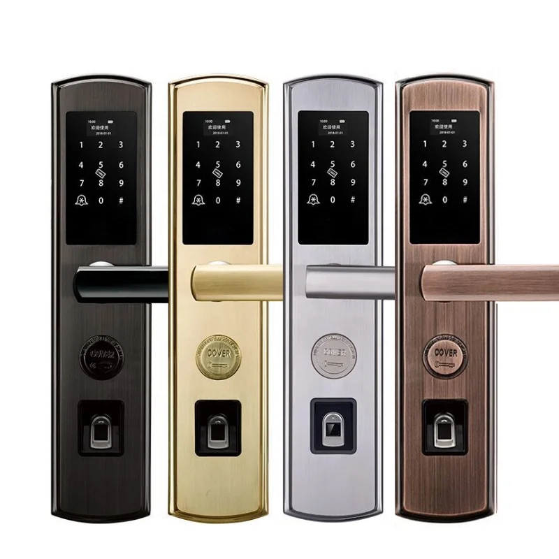 Security storage Stainless steel smart security lock ,waterproof anti-theft keyless biometric fingerprint door lock enlarge