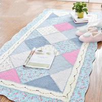 cotton carpet for living room hand patchwork quilted bedroom kids room rugs non slip floor mat kids crawling carpet machine wash