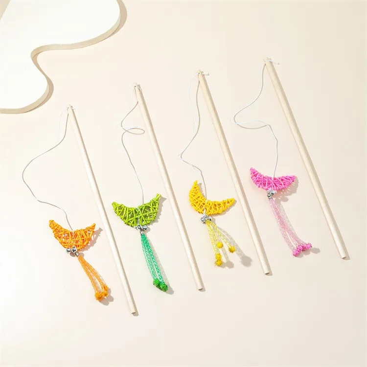 

Игрушка для кошек, палочки для кошек, деревянная палочка для кошек, луна из ротанга, устойчивая к укусам палочка для кошек, игрушка для кошек