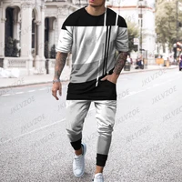 mens fashion geometry series tracksuit suit high quality outfits devil short sleeve 3d printed casual minimalist 2piece sets 6xl