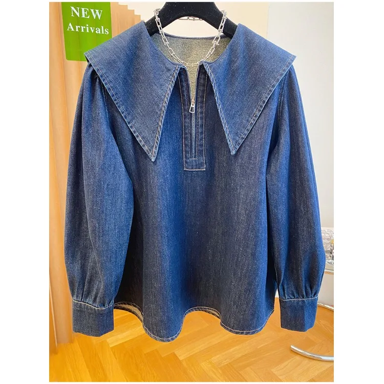 Весна и осень 2024 повседневная художественная джинсовая верхняя одежда больших