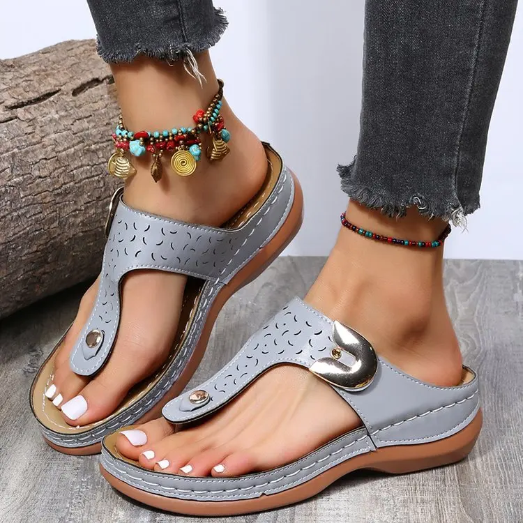 

2022 Summer Solid Women Flats Casual Ladies Shoes Fashion Gladiator Sandals Outdoor Beach Flip-flop Sandals Women Sandals