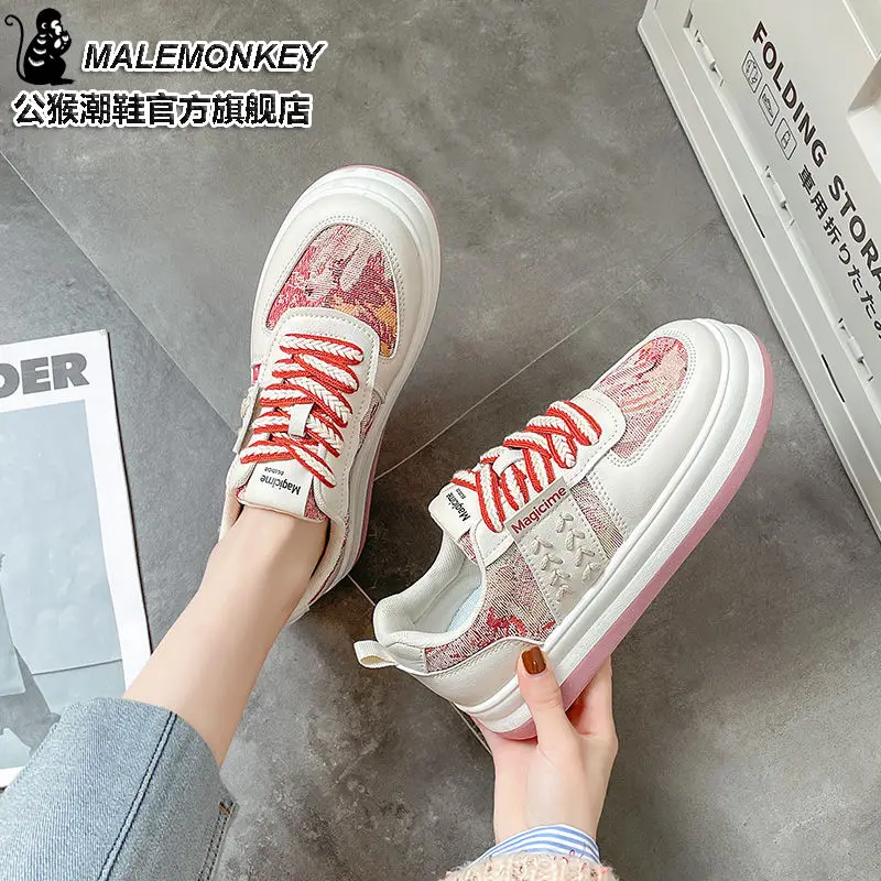 2023 new spring thick sole board shoes casual sports shoes women's shoes