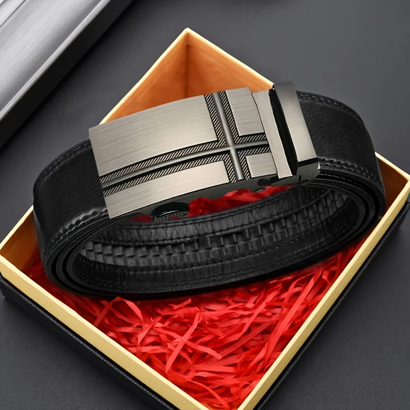 Мужской Повседневный Деловой Ремень С Автоматической Пряжкой Модный Квадратный