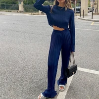 sexy new sequined two piece blouse and trousers club womens matching suit long sleeves pleated high waist loose casual suit