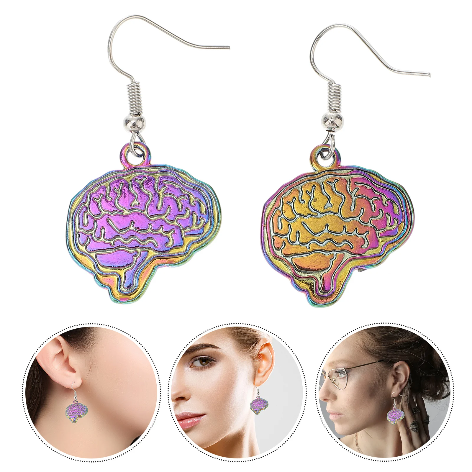 

1 Pair Brain Earrings Creative Fashion Brain Ear Dangler Ear Pendant Ear Decors Ear Drops Ear Accessories Women Ear Jewelries