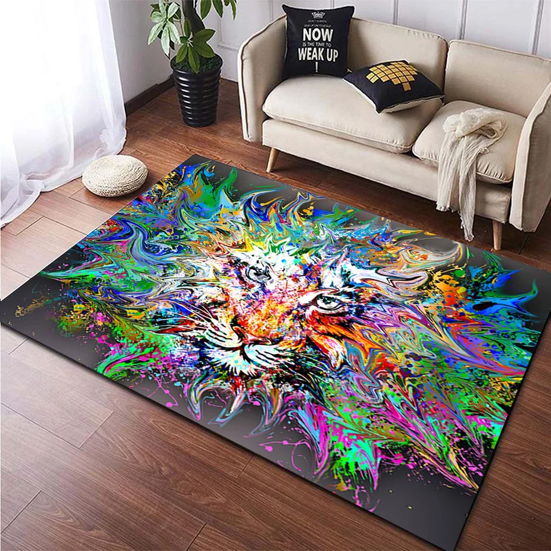 

Colorful fantasy AnimalTiger custom non slip carpet living room doormat yoga mat home decor children' creeping mat play mat