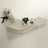 italian special shaped sofa designer modern light luxury villa double sided module combined fabric sofa