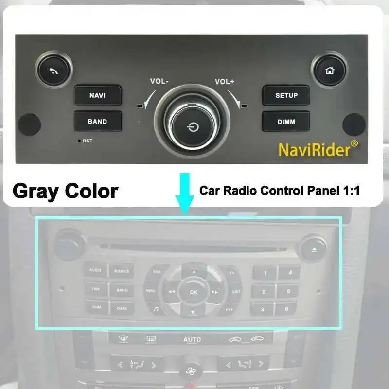 

Панель управления для управления черным/серым цветом Android-экраном Автомобильный видеоплеер OEM-стиль для Peugeot 407 2004-2011 Автомобильное радио