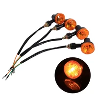 4pcsset universal motorcyclemotorbike turn signal indicators blinker amber light bulb 12v