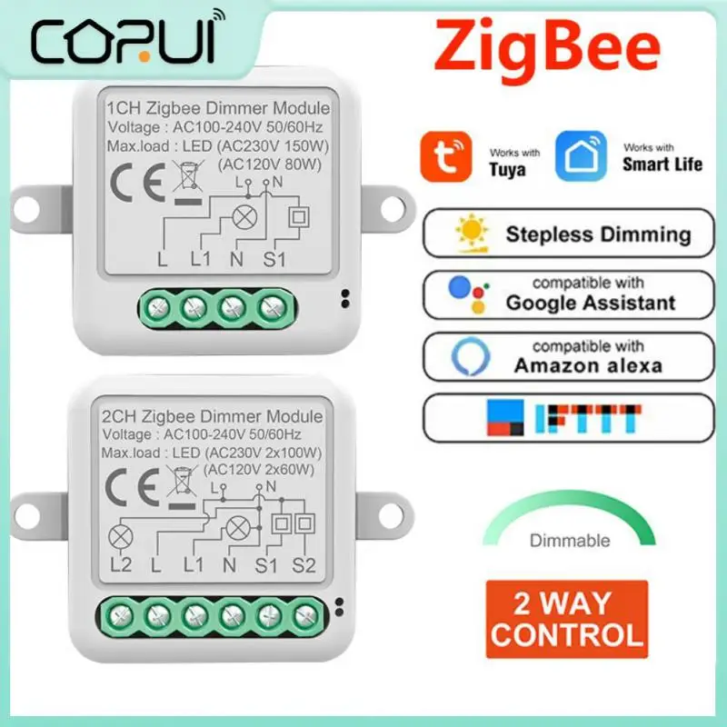 

CoRui Zigbee Smart Light Led Dimmer Smart Life/Tuya App Remote Control Road Switch Works With Alexa Google Home