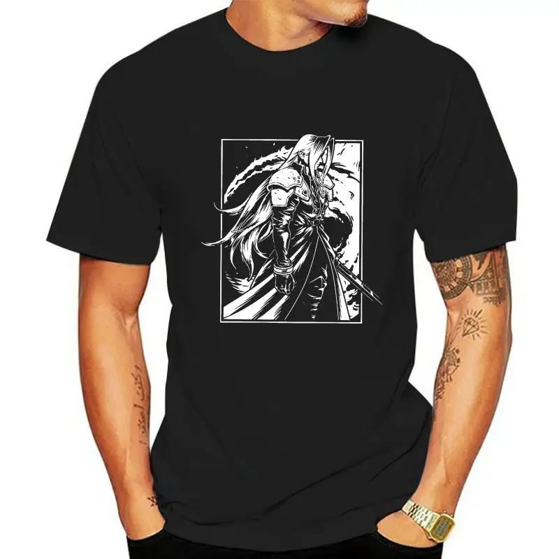 

Sephiroth The Man In The Black Cape Final Fantasy Manga Black T-Shirt S-6XL Cotton Men T-Shirts Classical top tee