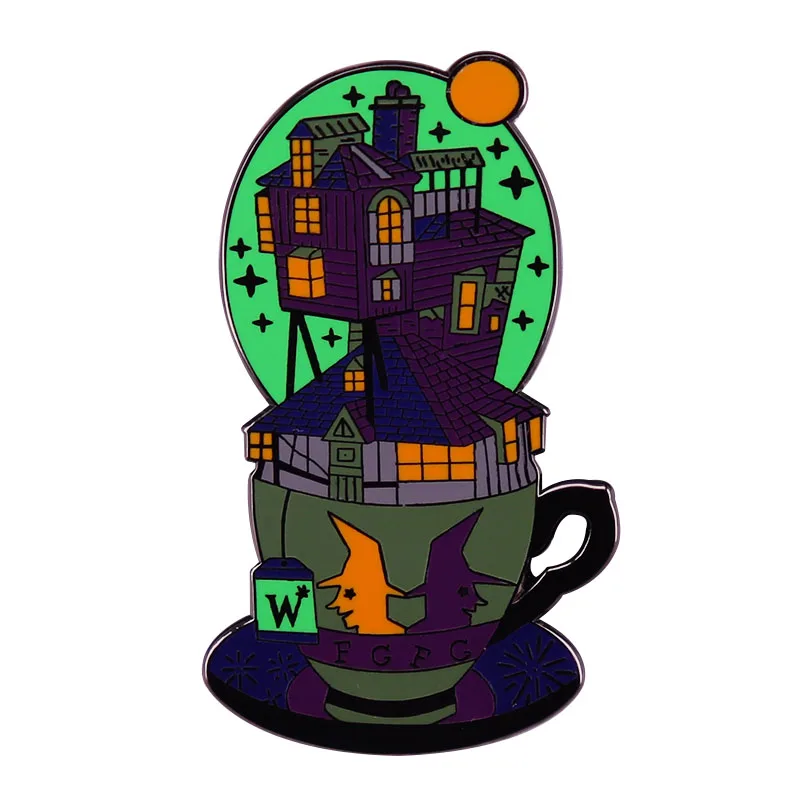 Weasleys House The Burrow Brooch Weasley Twins Teacup Badge Fantasy Witchcraft | Brooches