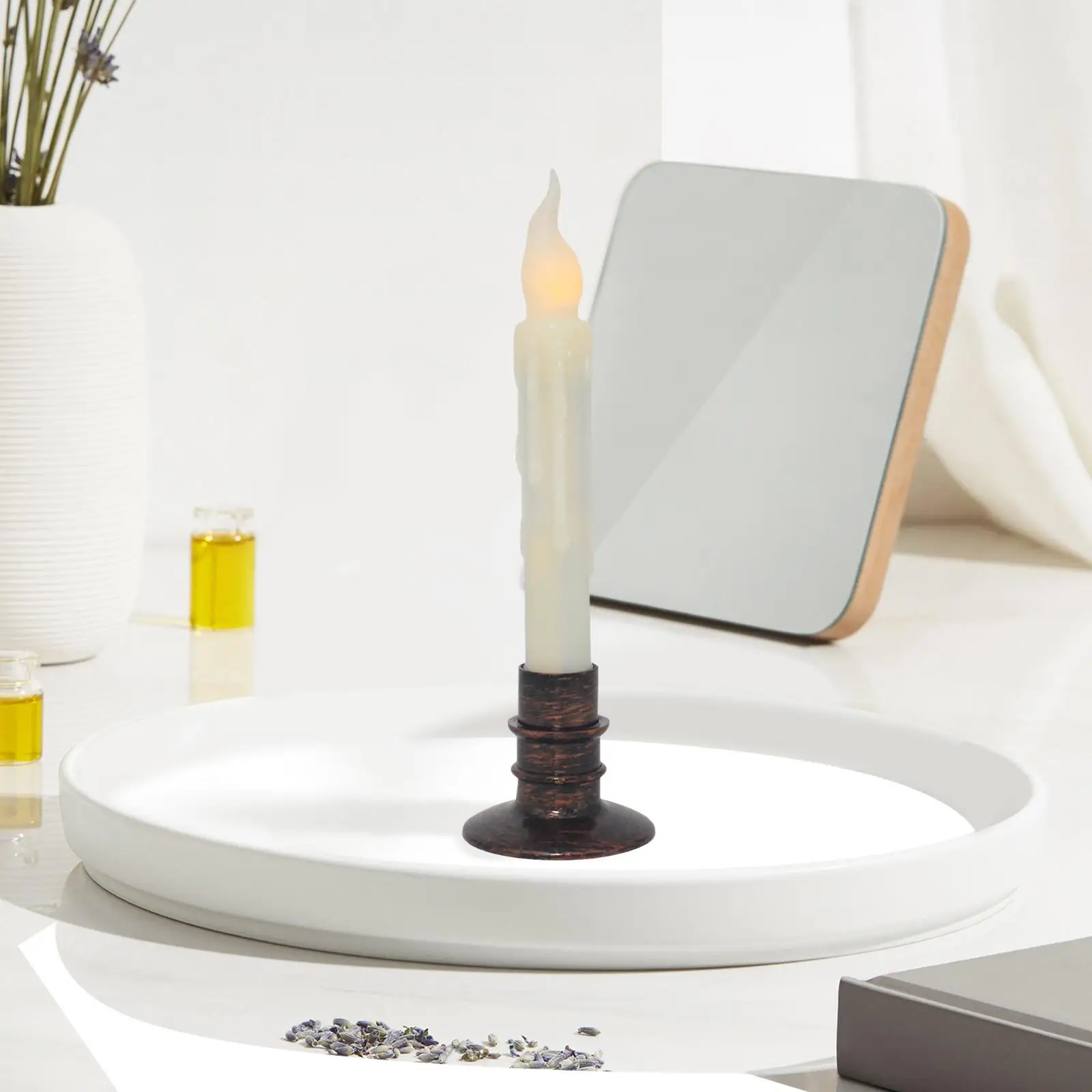 round plastic candle base electronic pillar home decor wedding bronze holder free global shipping