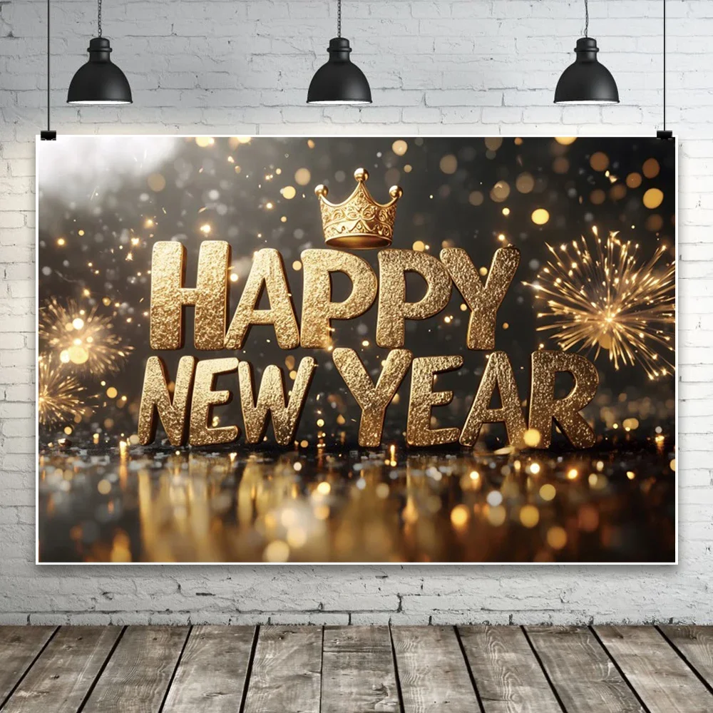 2025 с Новым годом фейерверк фон для фотосъемки Золотая Корона Новогодняя