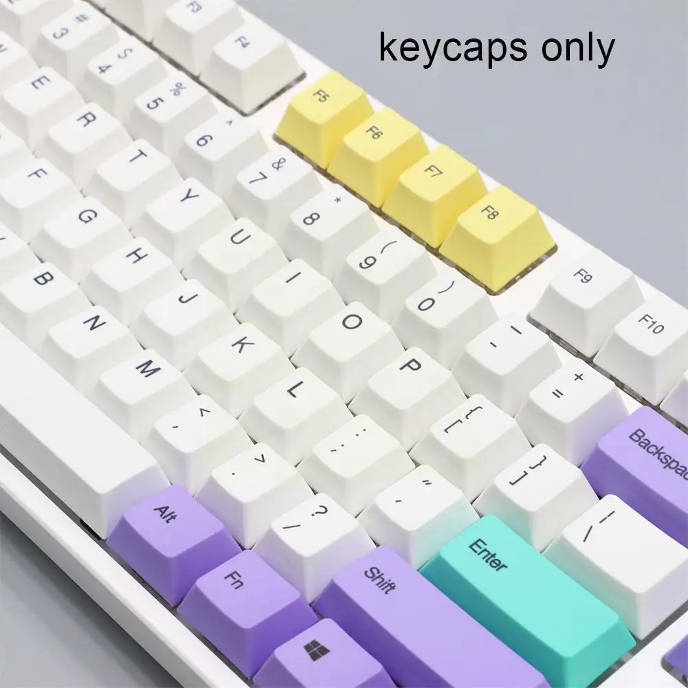 

128 Minimalist Purple Cyan Yellow PBT Sublimation Rose German Keyboard Blue Switch Mechanical MX Keycaps Keycap Keycap J1P8