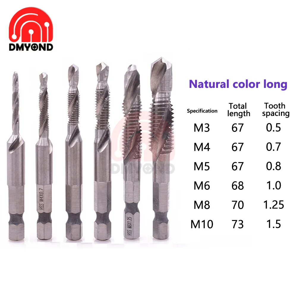 

HSS Drill Tap Bit Titanium Machine Tap Drill Taps M3/M4/M5/M6/M8/M10