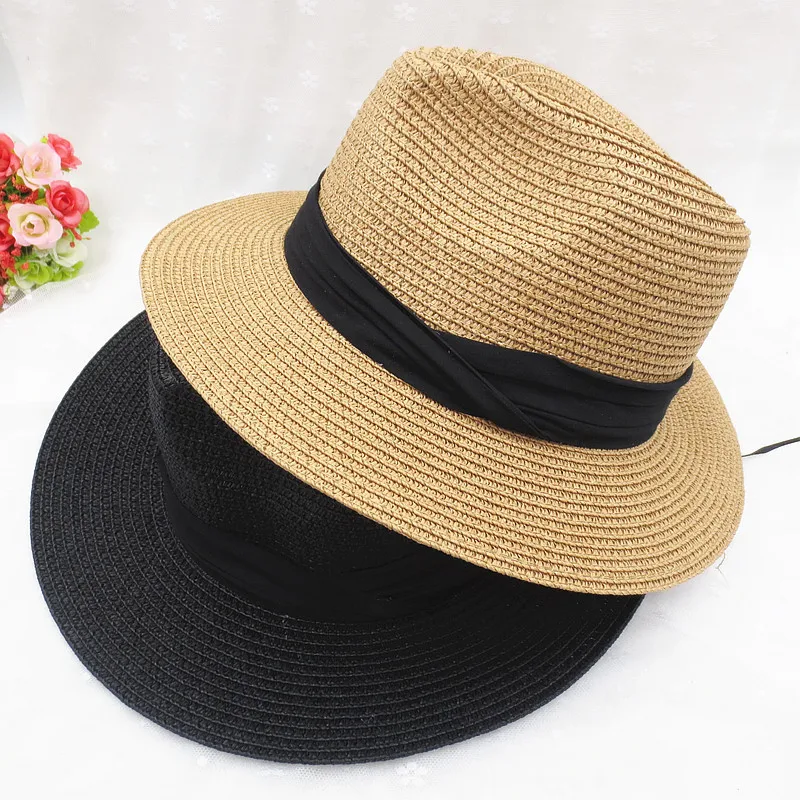 

Men's And Women's Jazz Hat Straw Hat Retro Men's Hat Fedora Top Jazz Plaid Hat Adult Top Hat Classic Panama Jazz Hat