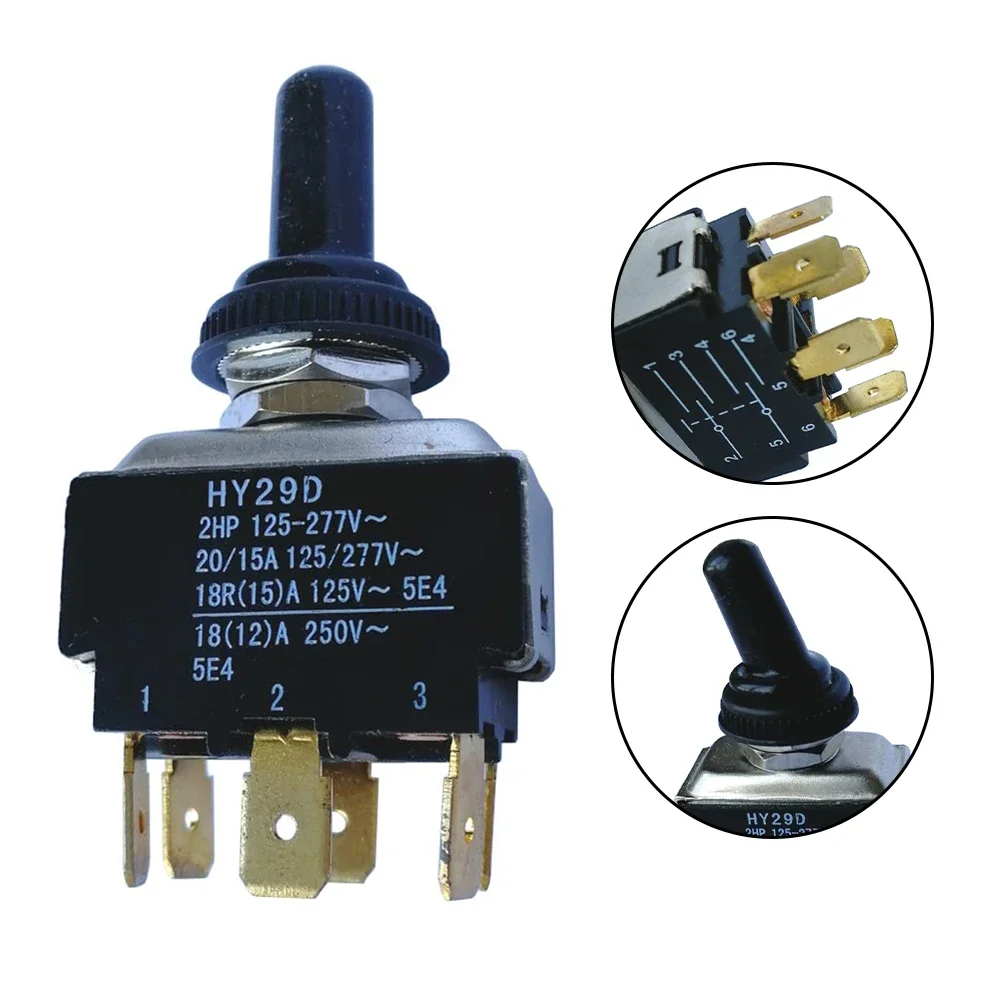 1 шт. для HY29D тумблер 2HP 18A 250 В 6-контактный пылезащитный DPDT ON-ON с силиконовым