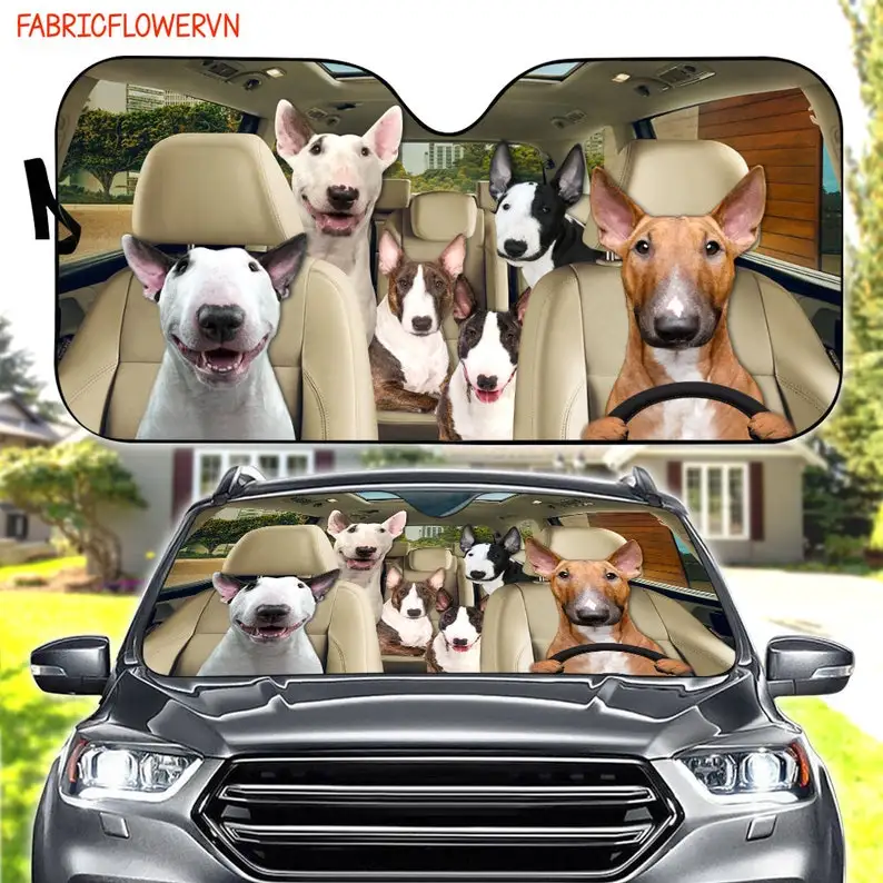 

Bull Terrier Car Sunshade, Bull Terrier Car Decoration, Dog Windshield, Dog Lovers Gift, Dog Car Sunshade, Gift For Mom, Gift Fo