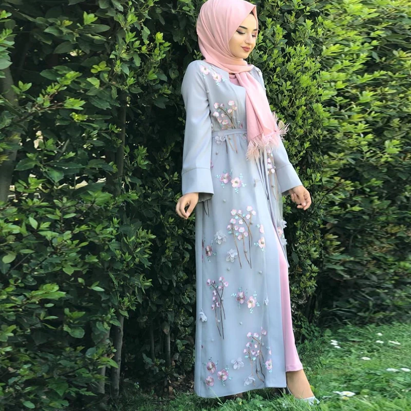 

Abaya Kimono Muslim Cardigan Dresses Ladies Fashion Daily Party Maxi Dress Turkish Islamic Clothing Women Winter Autumn Dress