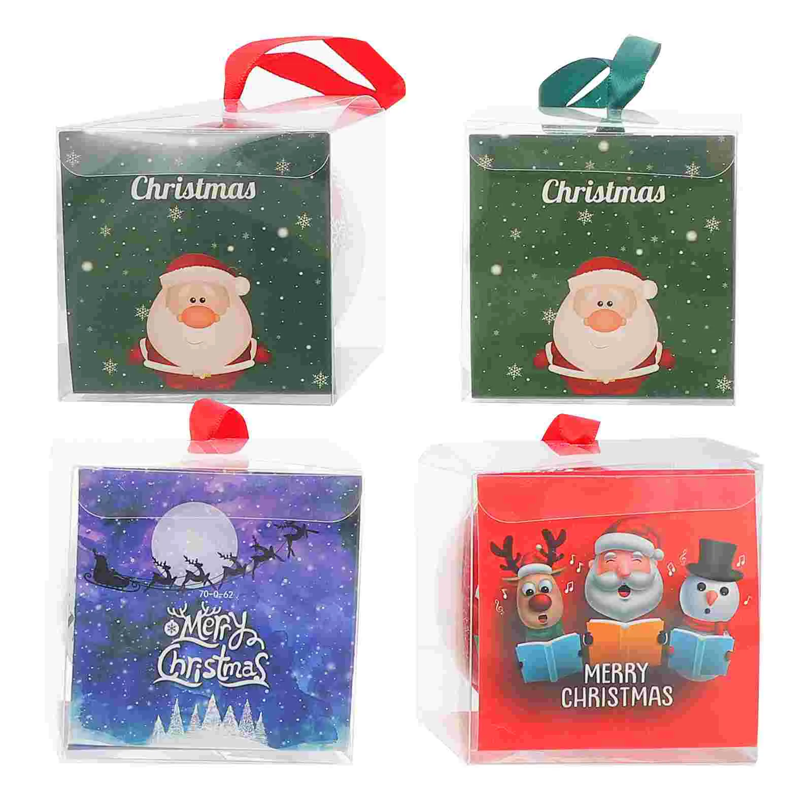 

4Pcs Christmas Gift Boxes Cookie Storage Boxes Ornament for Gift Packing Christmas Decoration