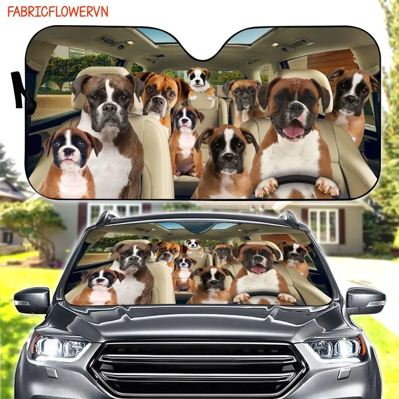 

Boxer Dog Car Sunshade, Boxer Dog Car Decoration, Dog Windshield, Dog Lovers Gift, Dog Car Sunshade, Gift For Mom, Gift For Dad