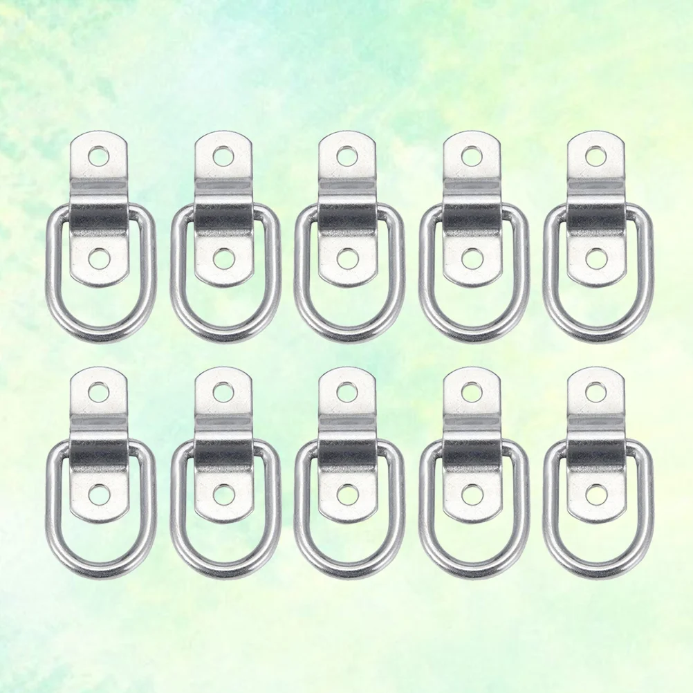 

10PCS Stainless Steel Tie Down Forged Heavy Duty D Ring Lashing Rings for Pickups Trailers Boats