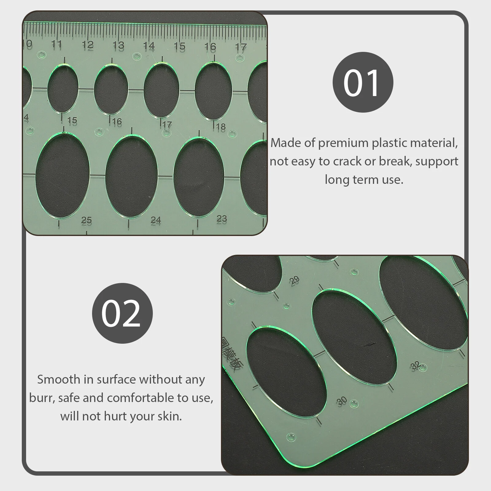 

3 Pcs Plastic Drawing Rulers Geometric Measurement Drawing Template Ruler Supplies Students Geometry Rulers Circle Tool DIY