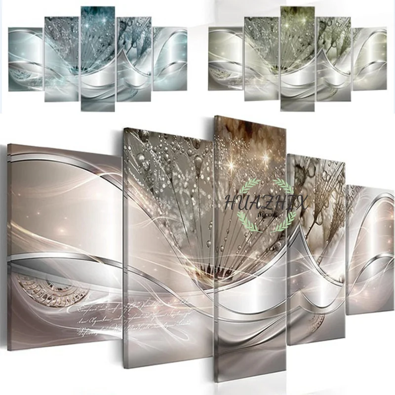 

Framed Encanto 5 Piece Abstract Dreamy Water Drop Canvas Painting Modern Home Decor Wall Art Pictures Living Room Decor Poster